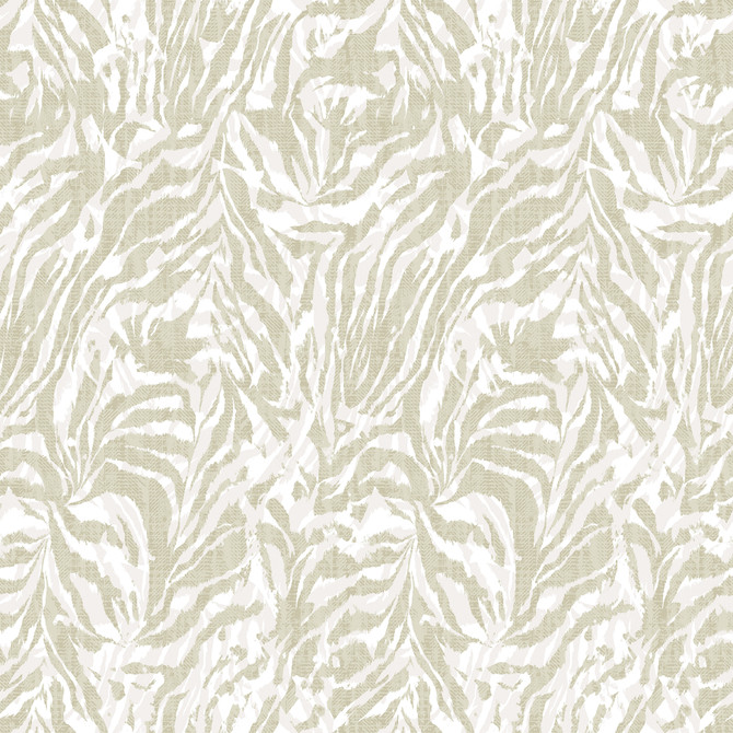 ohpopsi Davy Taupe Zebra Wallpaper Wild Covers about 54.2 square feet Great Britain Unpasted 19.7-in repeat, straight match 19.7-in by 33-ft long roll - My Fabric Connection -
