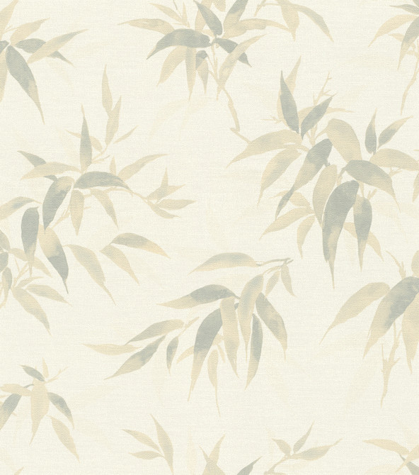 Advantage Minori White Leaves Wallpaper Windsong Covers about 57.5 square feet 20.9-in by 33-ft long roll Unpasted 11.8 - My Fabric Connection -