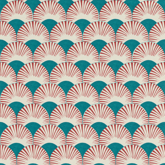 Advantage Akemi Multicolor Fan Ogee Wallpaper Windsong Covers about 57.5 square feet Germany Unpasted 5.2-in repeat, straight match 20.9-in by 33-ft long roll - My Fabric Connection -