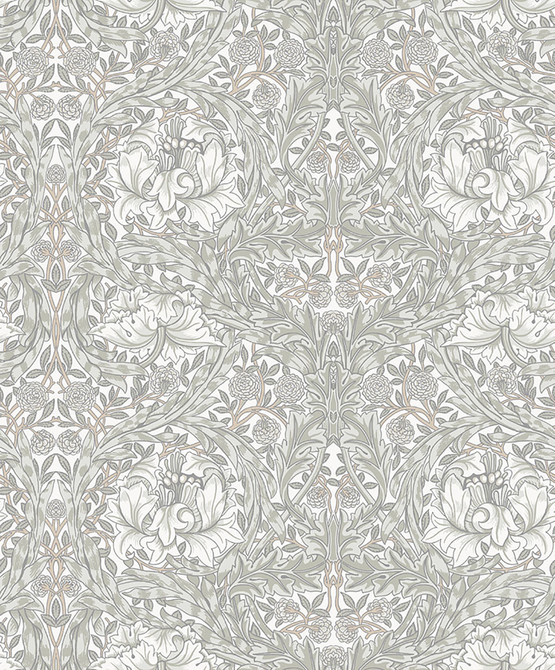 A-Street Prints African Marigold White Floral Wallpaper Hidden Treasures Covers about 57.5 square feet Sweden Unpasted 12.6-in repeat, straight match 20.9-in by 33-ft long roll - My Fabric Connection -