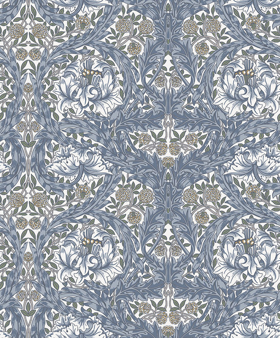 A-Street Prints African Marigold Blue Floral Wallpaper Hidden Treasures Covers about 57.5 square feet 20.9-in by 33-ft long roll Unpasted 12.6 - My Fabric Connection -