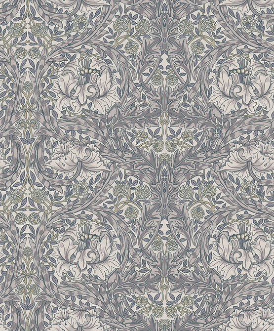 A-Street Prints African Marigold Grey Floral Wallpaper Hidden Treasures Covers about 57.5 square feet Sweden Unpasted 12.6-in repeat, straight match 20.9-in by 33-ft long roll - My Fabric Connection -