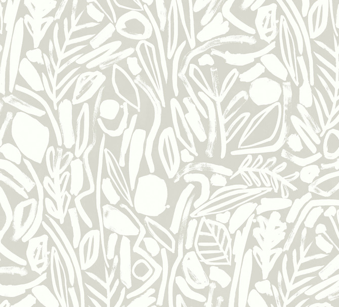 ohpopsi Verdure Stone Painted Botanical Wallpaper Glasshouse Covers about 54.2 square feet 19.7-in by 33-ft long roll Unpasted 39.7 - My Fabric Connection -
