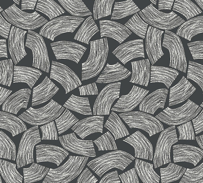 ohpopsi Elements Black Scribbled Arches Wallpaper Glasshouse Covers about 54.2 square feet Great Britain Unpasted 13.8-in repeat, straight match 19.7-in by 33-ft long roll - My Fabric Connection -