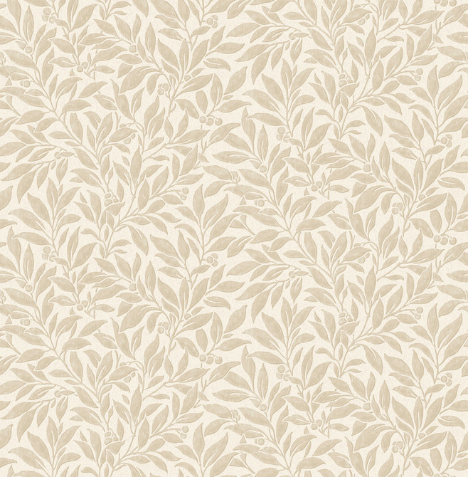 Advantage Winter Berry Beige Vine Wallpaper Westbury Forest Covers about 56.4 square feet Great Britain Unpasted 20.9-in repeat, straight match 20.5-in by 33-ft long roll - My Fabric Connection -