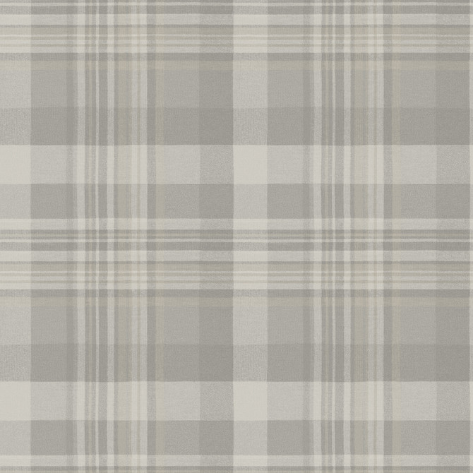Chesapeake Dutton Plaid Grey Wallpaper Yellowstone Covers about 56.4 square feet United States Prepasted 20.5-in repeat, straight match 20.5-in by 33-ft long roll - My Fabric Connection -