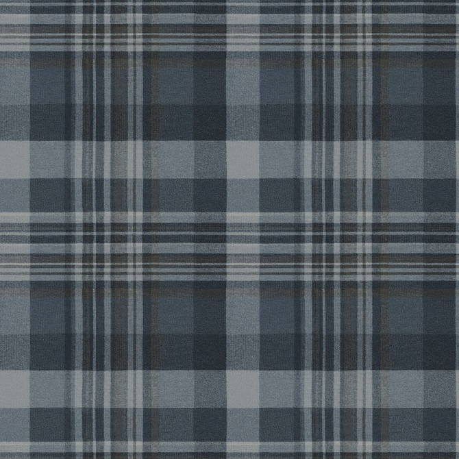 Chesapeake Dutton Plaid Indigo Wallpaper Yellowstone Covers about 56.4 square feet United States Prepasted 20.5-in repeat, straight match 20.5-in by 33-ft long roll - My Fabric Connection -