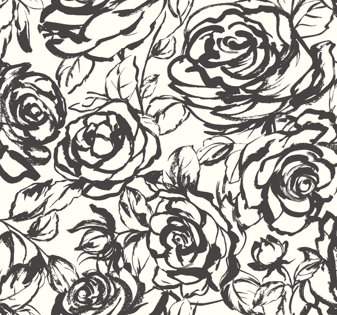 A-Street Prints Nelda Black Rose Wallpaper Whimsy Covers about 60.8 square feet United States Unpasted 25.25-in repeat, drop match 27-in by 27-ft long roll - My Fabric Connection - A-Street Prints Nelda Black Rose Wallpaper Whimsy Covers about 60.8 square feet United States Unpasted 25.25-in repeat, drop match 27-in by 27-ft long roll - My Fabric Connection -
