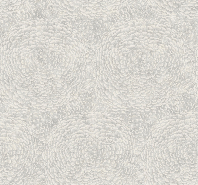 Antonina Vella Floret Grey Wallpaper Antonina Vella Boho Luxe Covers about 60.8 square feet United States Unpasted 25.25-in repeat, straight match 27-in by 27-ft long roll - My Fabric Connection -