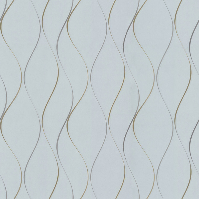 Antonina Vella Wavy Stripe Light Blue Wallpaper Antonina Vella Dazzling Dimensions Volume II Covers about 57.8 square feet China Unpasted 21-in repeat, straight match 21-in by 33-ft long roll - My Fabric Connection -