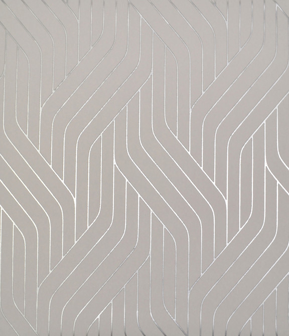 Antonina Vella Ebb & Flow Silver Wallpaper Antonina Vella Modern Metals Covers about 56.9 square feet China Unpasted 12.6-in repeat, straight match 20.8-in by 32.8-ft long roll - My Fabric Connection -