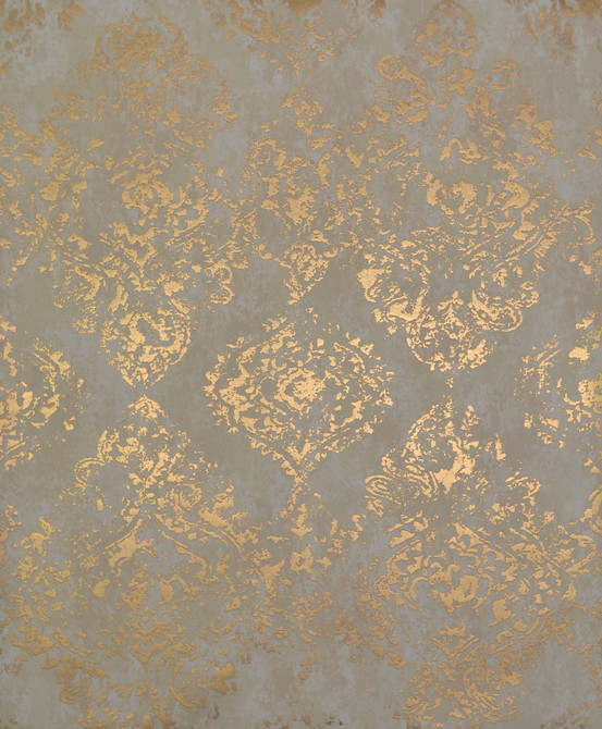 Antonina Vella Stargazer Almond & Gold Wallpaper Antonina Vella Modern Metals Covers about 56.9 square feet China Unpasted 25.2-in repeat, straight match 20.8-in by 32.8-ft long roll - My Fabric Connection -