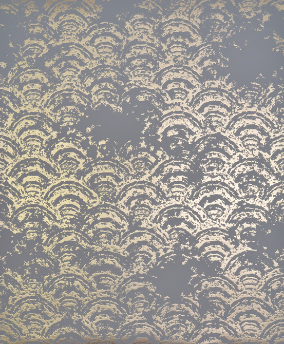 Antonina Vella Eclipse Grey & Gold Wallpaper Antonina Vella Modern Metals Covers about 56.9 square feet China Unpasted 25.2-in repeat, drop match 20.8-in by 32.8-ft long roll - My Fabric Connection -