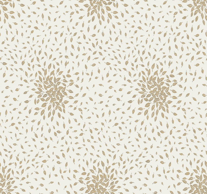 Antonina Vella Petite Leaves Cream & Gold Wallpaper Antonina Vella Modern Metals Second Edition Covers about 60.5 square feet 27-in by 26.9-ft long roll Unpasted 25.2 - My Fabric Connection -