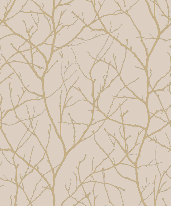 Antonina Vella Trees Silhouette Beige & Gold Wallpaper Antonina Vella Modern Metals Second Edition Covers about 57.2 square feet China Unpasted 25.2-in repeat, straight match 20.8-in by 33-ft long roll - My Fabric Connection -