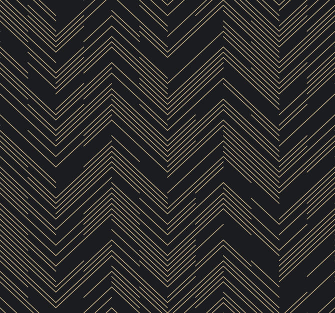 Antonina Vella Polished Chevron Black & Gold Wallpaper Antonina Vella Modern Metals Second Edition Covers about 60.5 square feet China Unpasted 25.2-in repeat, straight match 27-in by 26.9-ft long roll - My Fabric Connection -