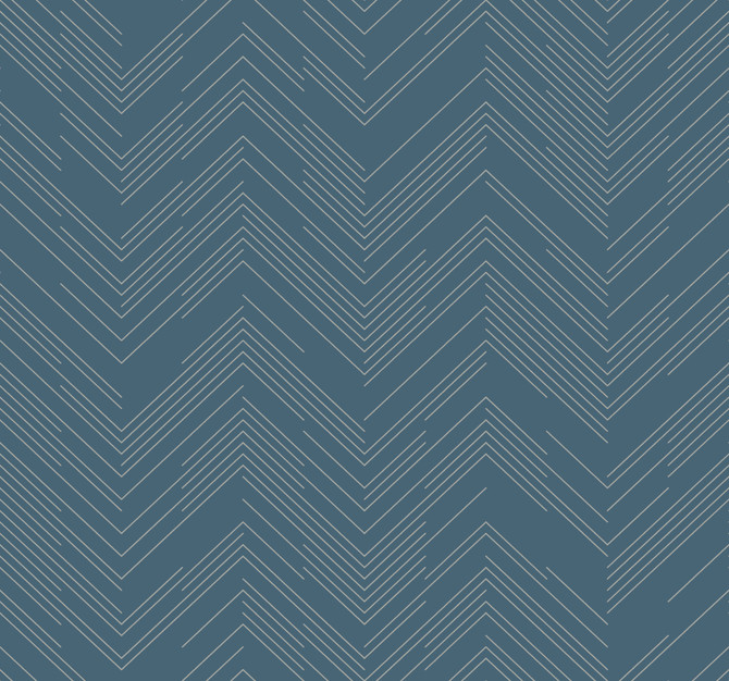 Antonina Vella Polished Chevron Blue & Silver Wallpaper Antonina Vella Modern Metals Second Edition Covers about 60.5 square feet China Unpasted 25.2-in repeat, straight match 27-in by 26.9-ft long roll - My Fabric Connection -