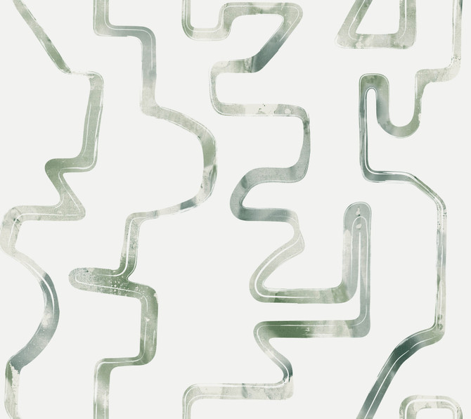 York Wallcoverings Abstract Aura Green & Grey Wallpaper Artistic Abstracts Covers about 60.8 square feet 27-in by 27-ft long roll Unpasted 24 - My Fabric Connection -