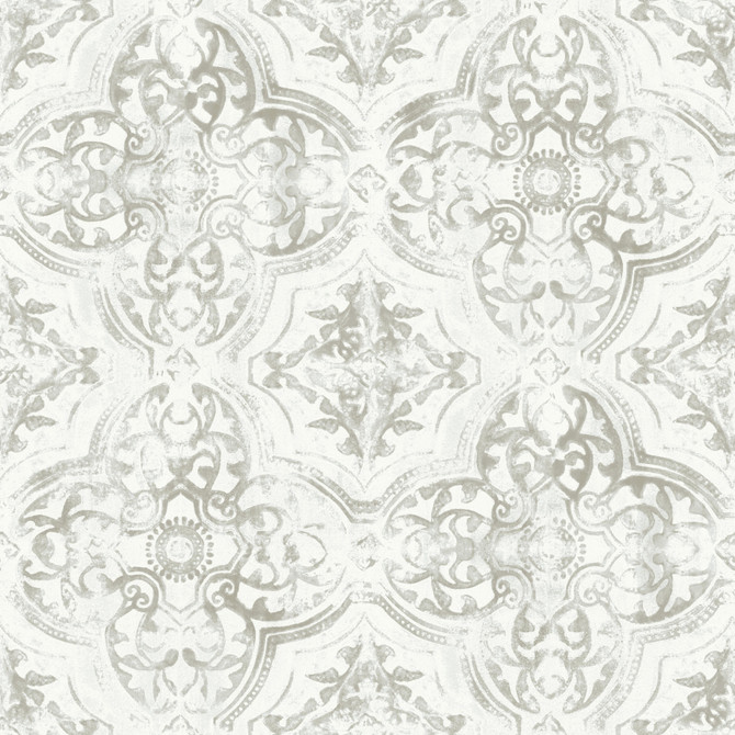 Inspired by Color Quartet White & Neutral Wallpaper Beige & Neutrals Covers about 56.4 square feet Prepasted 20.5-in repeat, straight match 20.5-in by 33-ft long roll - My Fabric Connection -