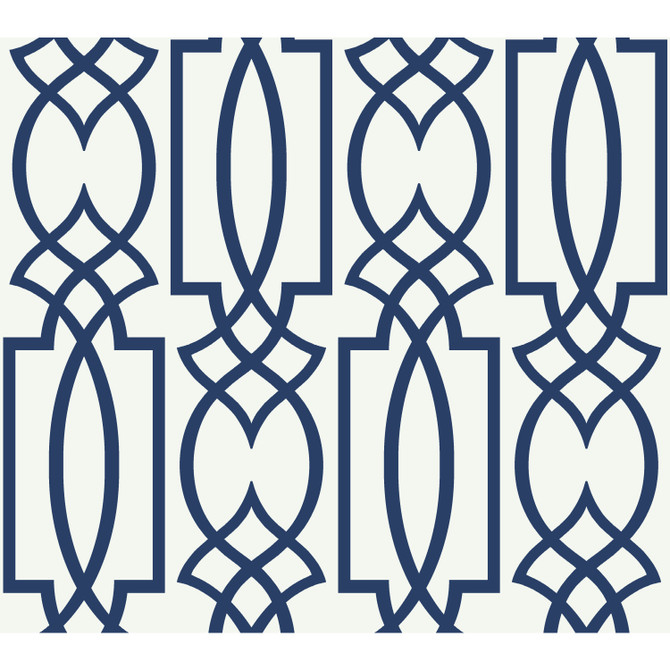 York Wallcoverings Large Lattice Blue Wallpaper Best Sellers Covers about 60.8 square feet Prepasted 24-in repeat, straight match 27-in by 27-ft long roll - My Fabric Connection -