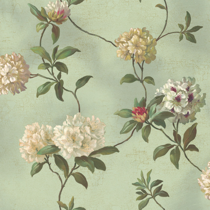 York Wallcoverings Rhododendron Script Blue Wallpaper Best Sellers Covers about 56.4 square feet 20.5-in by 33-ft long roll Prepasted 0 - My Fabric Connection -