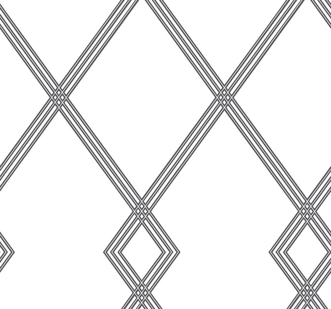 Inspired by Color Ribbon Stripe Trellis White & Black Wallpaper Black & White, III Covers about 60.8 square feet Prepasted 20.5-in repeat, straight match 27-in by 27-ft long roll - My Fabric Connection -