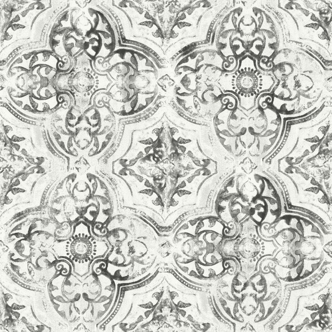 Inspired by Color Quartet White & Black Wallpaper Black & White, III Covers about 56.4 square feet Prepasted 20.5-in repeat, straight match 20.5-in by 33-ft long roll - My Fabric Connection -