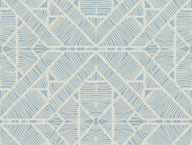 Inspired by Color Diamond Macrame Blue Wallpaper Blues II Covers about 60.8 square feet Prepasted 20.5-in repeat, straight match 27-in by 27-ft long roll - My Fabric Connection -