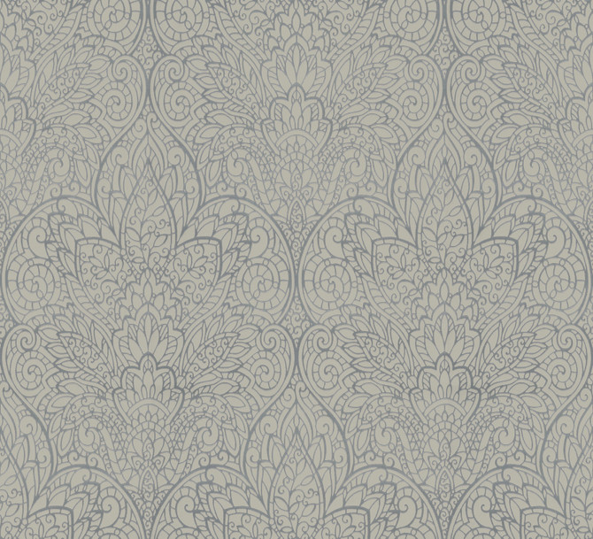Candice Olson Paradise Dark Taupe & Silver Wallpaper Candice Olson After 8 Covers about 56.9 square feet Unpasted 25.25-in repeat, drop match 20.8-in by 32.8-ft long roll - My Fabric Connection -