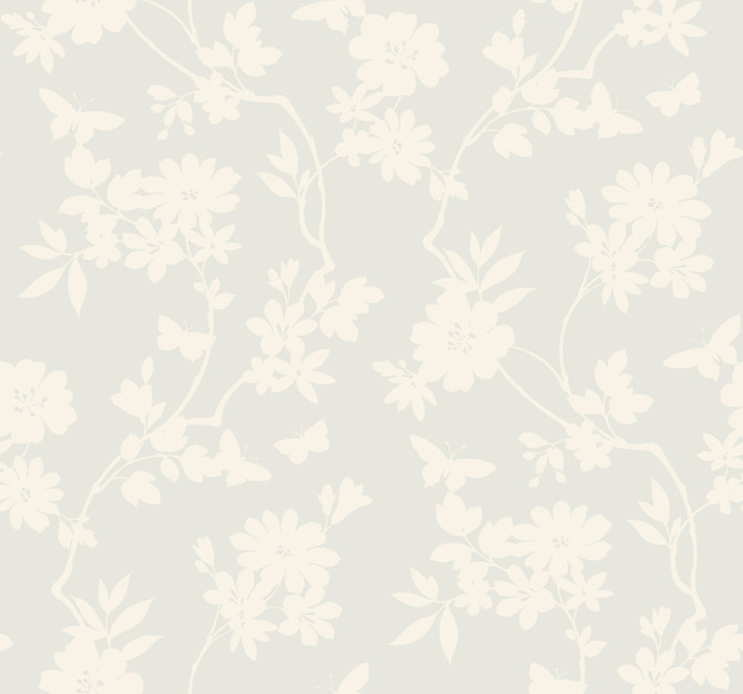 Candice Olson Flutter Vine White Wallpaper Candice Olson After 8 Covers about 60.8 square feet Unpasted 25.25-in repeat, straight match 27-in by 27-ft long roll - My Fabric Connection -