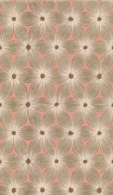 Candice Olson Everlasting Coral & Gold Wallpaper Candice Olson Modern Artisan II Covers about 57.8 square feet Unpasted 21-in repeat, straight match 21-in by 33-ft long roll - My Fabric Connection -