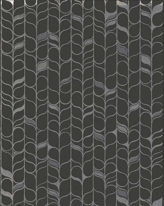 Candice Olson Perfect Petals Black & Silver Wallpaper Candice Olson Modern Nature 2nd Edition Covers about 56.8 square feet Unpasted 20.8-in repeat, straight match 20.8-in by 32.79-ft long roll - My Fabric Connection -