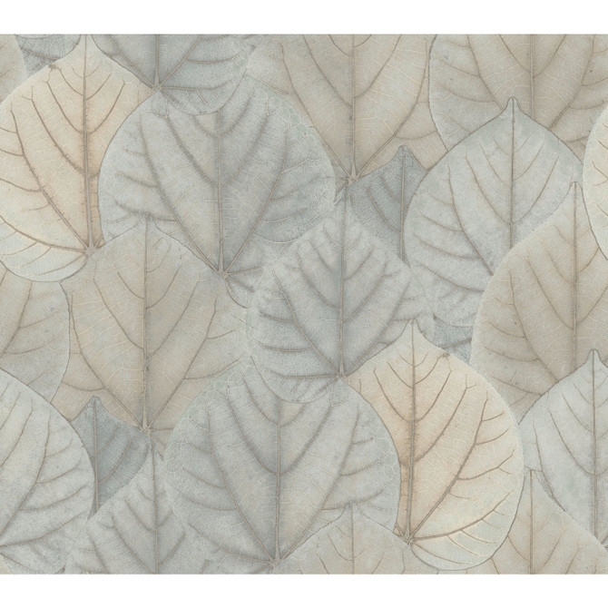 Candice Olson Leaf Concerto Blue & Taupe Wallpaper Candice Olson Modern Nature 2nd Edition Covers about 60.8 square feet Unpasted 24-in repeat, straight match 27-in by 27-ft long roll - My Fabric Connection -