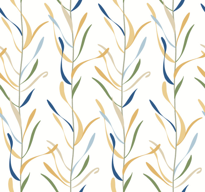 York Wallcoverings Chloe Vine Ochre Wallpaper Greenhouse Covers about 60.8 square feet 27-in by 27-ft long roll Prepasted 24 - My Fabric Connection -