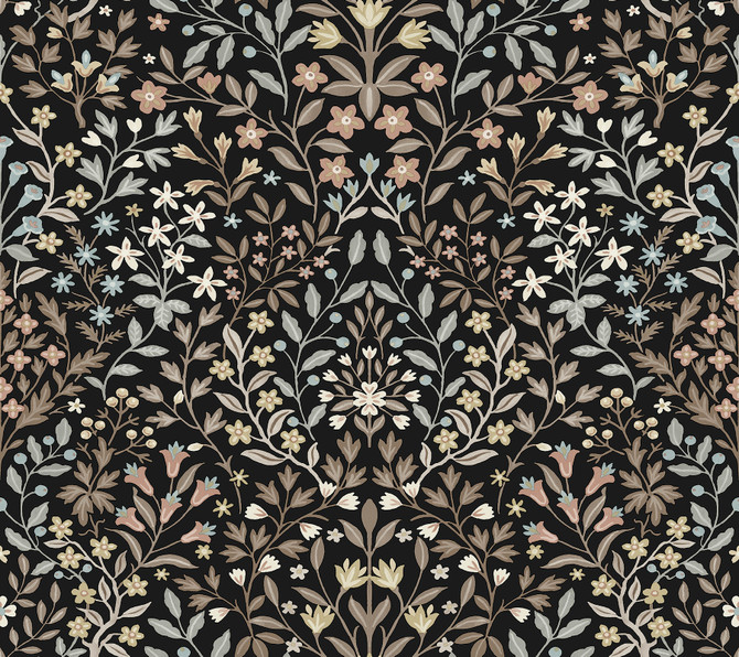 Magnolia Home Garden Black & Neutral Terrace Wallpaper Magnolia Home 4 Covers about 60.8 square feet 27-in by 27-ft long roll Prepasted 24 - My Fabric Connection -