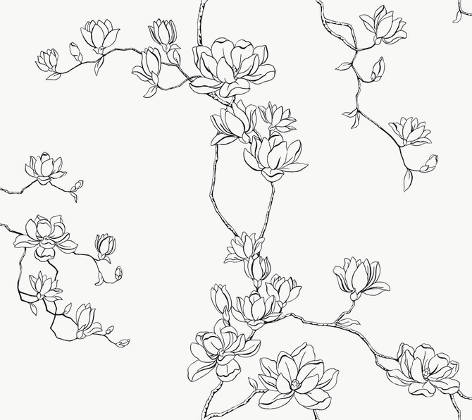 Magnolia Home Magnolia Black Branches Wallpaper Magnolia Home 4 Covers about 60.8 square feet 27-in by 27-ft long roll Prepasted 24 - My Fabric Connection -