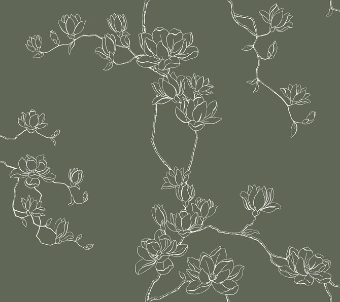 Magnolia Home Magnolia Pine Branches Wallpaper Magnolia Home 4 Covers about 60.8 square feet 27-in by 27-ft long roll Prepasted 24 - My Fabric Connection -