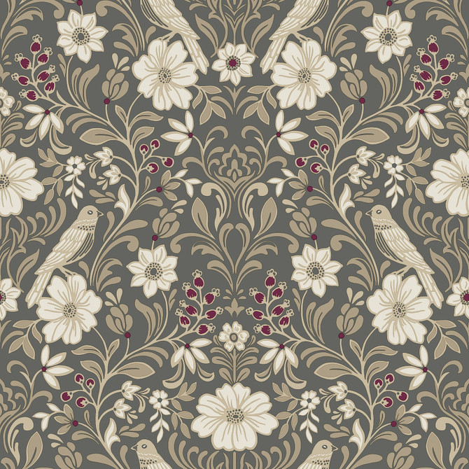 Magnolia Home Colette Charcoal Wallpaper Magnolia Home 4 Covers about 56.4 square feet 20.5-in by 33-ft long roll Prepasted 20.5 - My Fabric Connection -