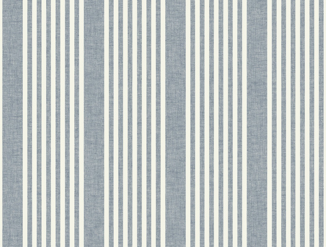 Magnolia Home French Navy Linen Stripe Wallpaper Magnolia Home 4 Covers about 60.8 square feet 27-in by 27-ft long roll Prepasted 0 - My Fabric Connection -
