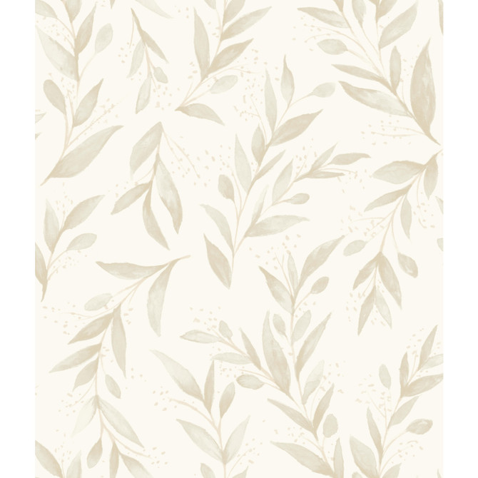 Magnolia Home Olive Branch Beige Wallpaper Magnolia Home Vol. II Covers about 56.4 square feet Prepasted 24-in repeat, drop match 20.5-in by 33-ft long roll - My Fabric Connection -
