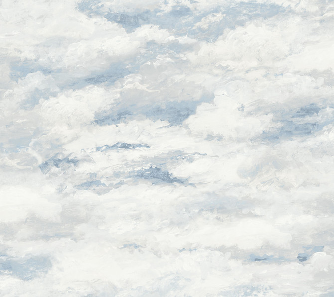 York Wallcoverings Plein Air Blue Wallpaper Mediterranean Covers about 60.8 square feet 27-in by 27-ft long roll Prepasted 24 - My Fabric Connection -