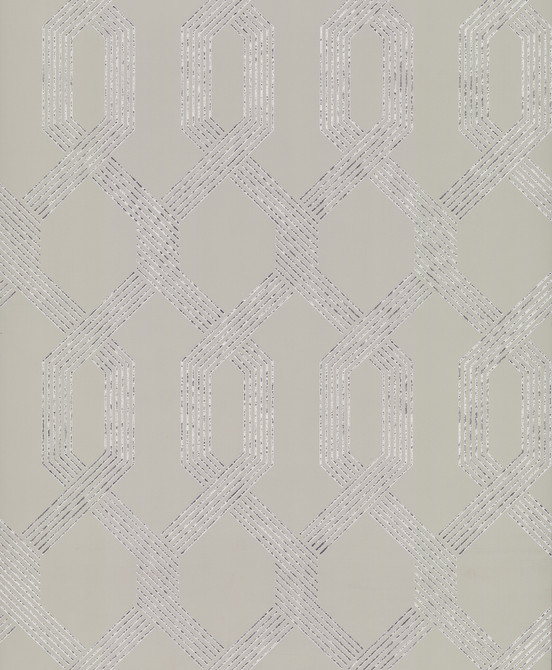 York Wallcoverings Viva Lounge Silver Metallic Wallpaper Mid Century Covers about 57.8 square feet Unpasted 25.2-in repeat, straight match 21-in by 33-ft long roll - My Fabric Connection -