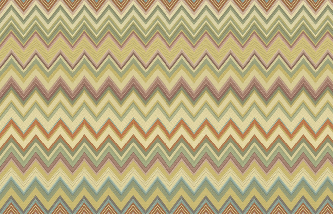 Missoni Happy Zigzag Gold Wallpaper Missoni 4 Covers about 108.1 square feet Unpasted 23.6-in repeat, straight match 39.3-in by 33-ft long roll - My Fabric Connection -