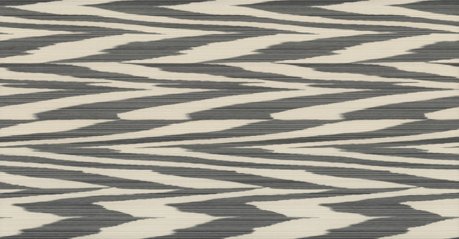 Missoni Flamed Zigzag Black & Cream Wallpaper Missoni 4 Covers about 108.1 square feet Unpasted 20.8-in repeat, straight match 39.3-in by 33-ft long roll - My Fabric Connection -