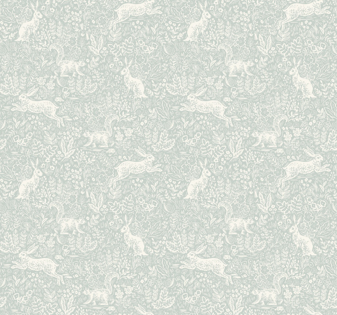 Rifle Paper Co. Fable Mineral Wallpaper Rifle Paper Co. Covers about 60.8 square feet Unpasted 25.25-in repeat, straight match 27-in by 27-ft long roll - My Fabric Connection -