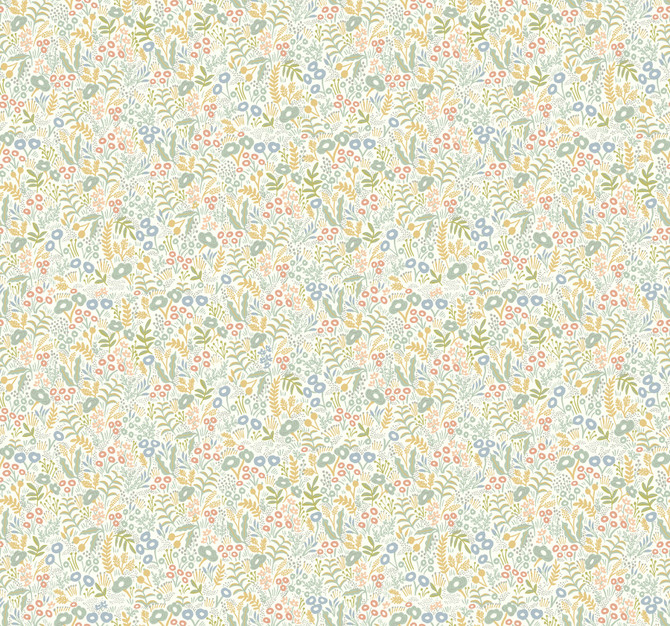 Rifle Paper Co. Tapestry Light Mustard Wallpaper Rifle Paper Co. Covers about 60.8 square feet 27-in by 27-ft long roll Unpasted 25.25 - My Fabric Connection -