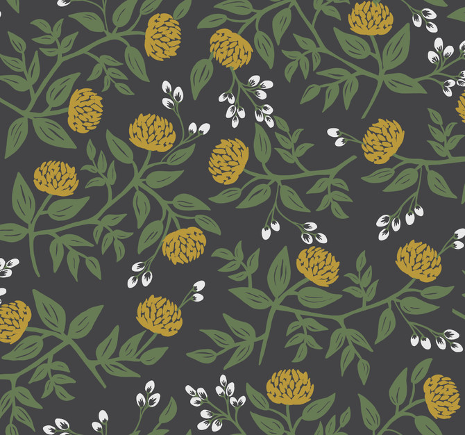 Rifle Paper Co. Peonies Black & Gold Wallpaper Rifle Paper Co. Covers about 60.8 square feet 27-in by 27-ft long roll Unpasted 25.25 - My Fabric Connection -