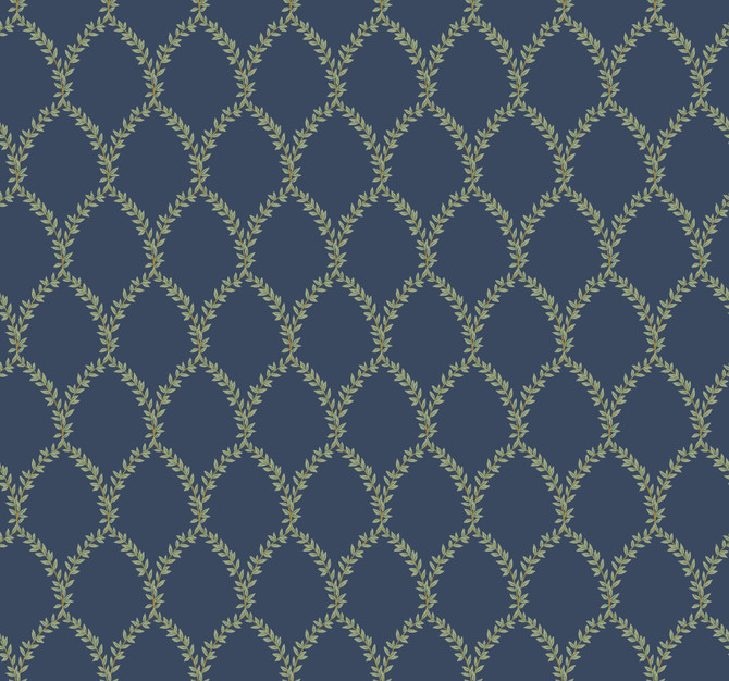 Rifle Paper Co. Laurel Navy Wallpaper Rifle Paper Co. Covers about 60.8 square feet 27-in by 27-ft long roll Unpasted 25.25 - My Fabric Connection -