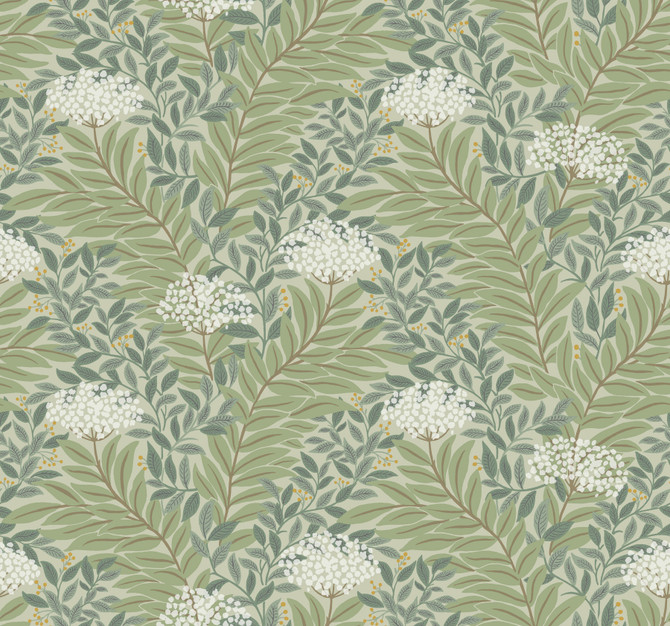 Rifle Paper Co. Highgrove Sage Wallpaper Rifle Paper Co. 3rd Edition Covers about 60.8 square feet 27-in by 27-ft long roll Unpasted 12.63 - My Fabric Connection -