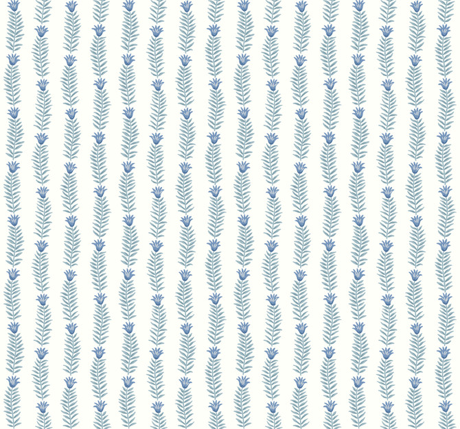 Rifle Paper Co. Eden White & Blue Wallpaper Rifle Paper Co. Second Edition Covers about 60.8 square feet 27-in by 27-ft long roll Unpasted 25.25 - My Fabric Connection -